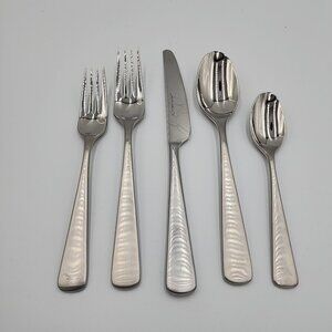 Studio William Mahogany Satin 5 Piece Flatware Set 2 Fork, 2 Spoon & Knife